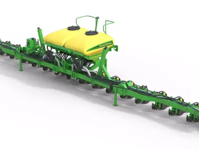 John Deere DR18 Drawn Mounted Farm Planters Low-poly 3D model