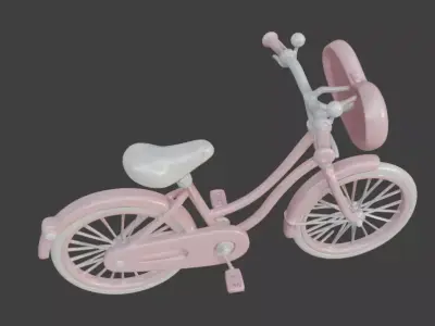 Stylized 3D Valentine  Bicycle Model Low-poly 3D model