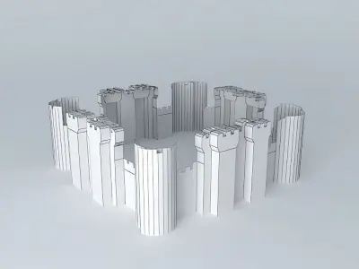 Bodiam Castle 30 minute speed modeling Free 3D model