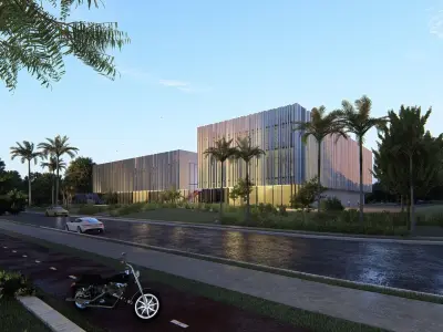 Commercial building Revit Lumion with 3d grass 3D model