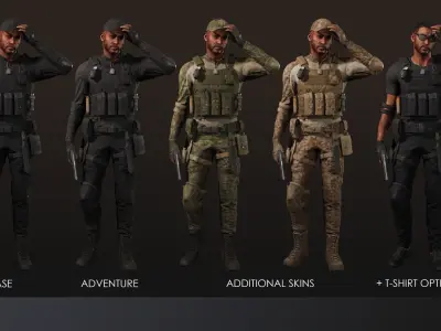 Soldier Character Ryan from Pack 2 Low-poly 3D model