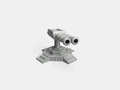 Sci fi Laser turret  Low-poly 3D model