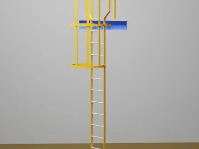 Steel Catladder Single 3D model