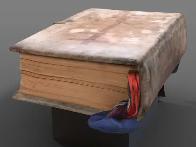 Old book closed Low-poly 3D model
