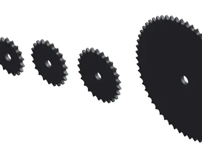 Roda Dentada Plana para Corrente ANSI 40 Modelo Cad  Low-poly 3D model