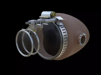 Stylized Single Eye Glasses 3D model