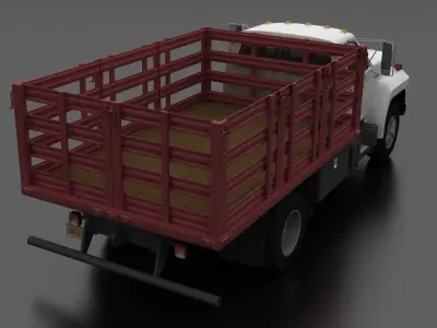 F-Series F-800 Stake Bed Truck 1980 Low-poly 3D model