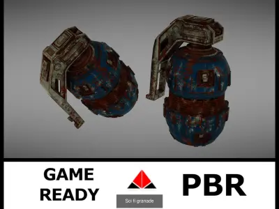Granade Low Poly PBR grenade 3D Model Pack