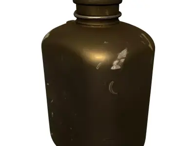 Military Canteen Water Bottle Low-poly 3D model