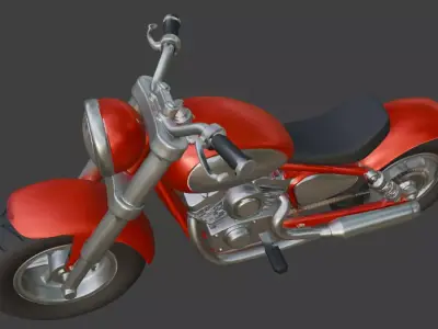 Cartoon Red Motorcycle 3D Model 3D model order