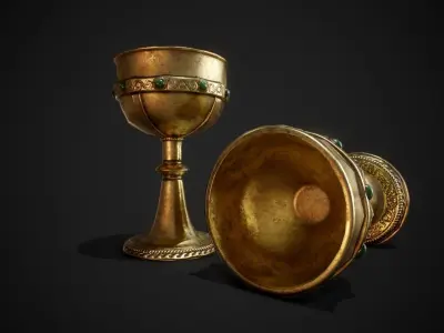PBR Old Chalice  Low-poly 3D model
