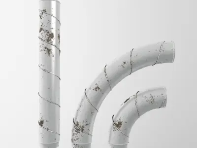 Aluminium pipes collection 3D model