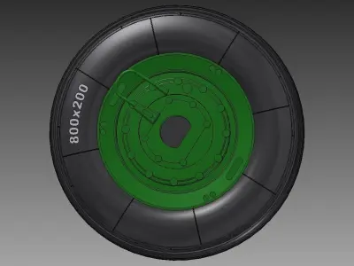 Mig-21 spoke wheel - grooved tire 3D print model