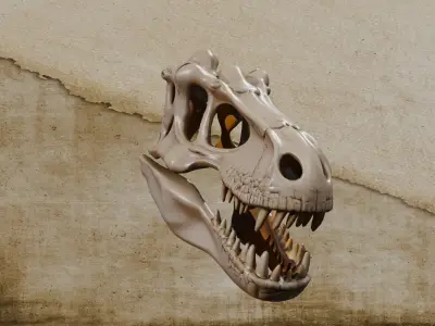 Skull T-rex Low-poly 3D model