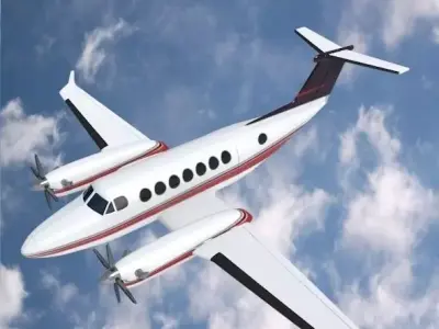 Beech craft King Air 350 propeller aircraft 3D model