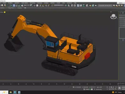 Excavator Mining 5500 Low-poly 3D model