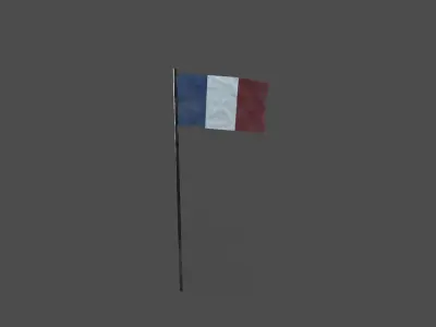 Flag 01 Low-poly 3D model