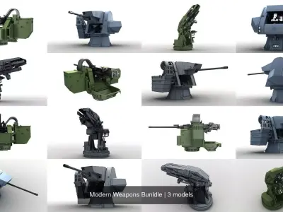 Modern Weapons Bunldle 3D Model Pack