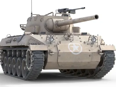M18 HellCat Tank Destroyer Low-poly 3D model by ultra3dmodels
