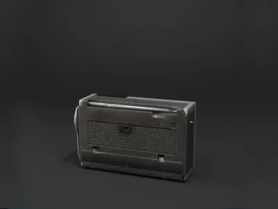 Early 90s Vintage Military Philips Radio Low-poly 3D model