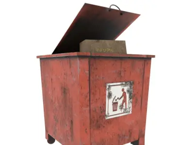 trash bin Low-poly 3D model