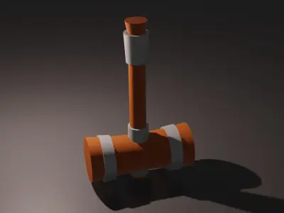 hammer wooden Low-poly 3D model