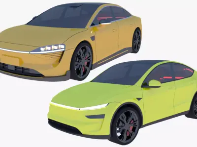 Tesla Juniper and Luxeed S7 3D Model Pack