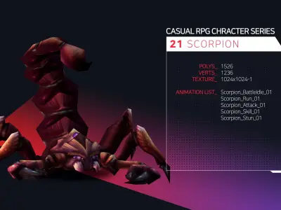 Casual RPG Monster - 21 Scorpion Low-poly 3D model