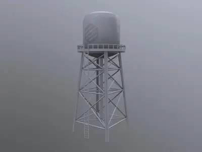 Water Tower Low-poly 3D model purchase
