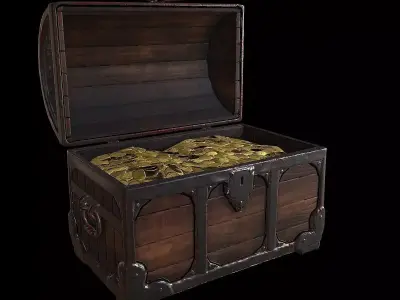 Medieval Chest Lowpoly Low-poly 3D model