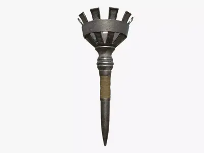 Medieval Torch Low-poly 3D model