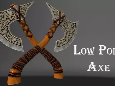 Battle axe Free low-poly 3D model