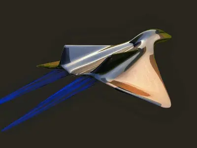 Sci-fi air fighter inspired by the SR71 blackbird 3D model