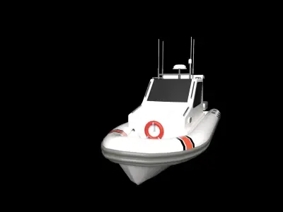 Coast Boat Low-poly 3D model
