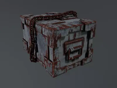 Scrap Metal Ammo Box - Post-Apocalyptic Low-poly 3D model