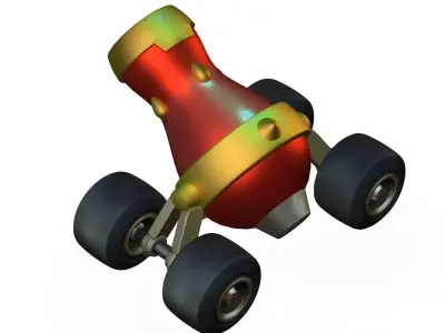 Mobile shell launcher-Tower defense game Low-poly 3D model