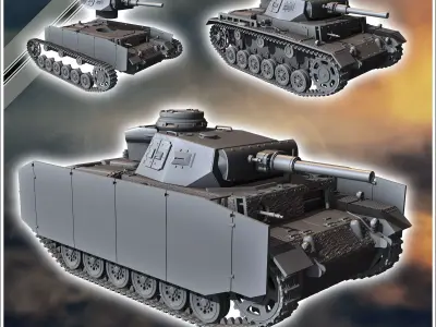 Panzer III Ausf M Flammpanzer SdKfz 141-3  - miniatures tabletop 3D print model