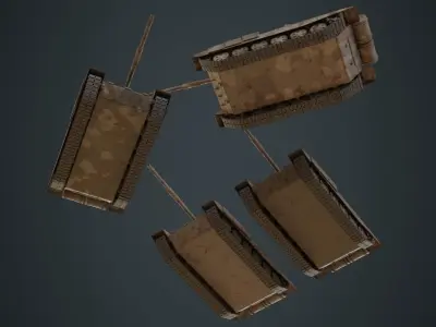 Tank 1C Low-poly 3D model
