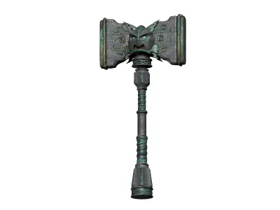 Dwarf hammer game asset 3D model