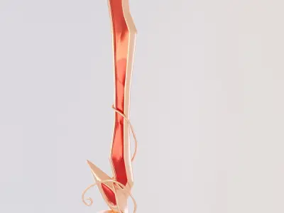Fantasy fire sword Low-poly 3D model