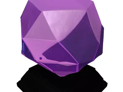 Faceted Purple Crystal Gemstone Trophy 3D model