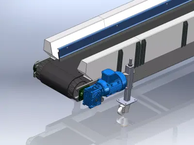 INDUSTRIAL BELT CONVEYOR 3D model