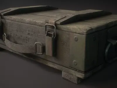 Millitary grange box Low-poly 3D model