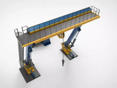 offshore supply ship crane 3D model