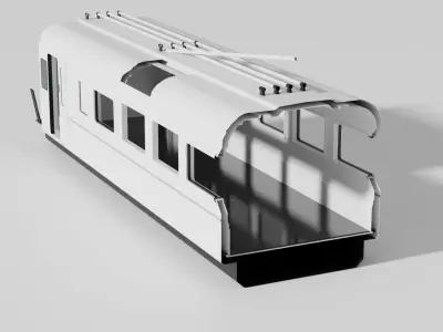 Abandoned Train Low-poly 3D model