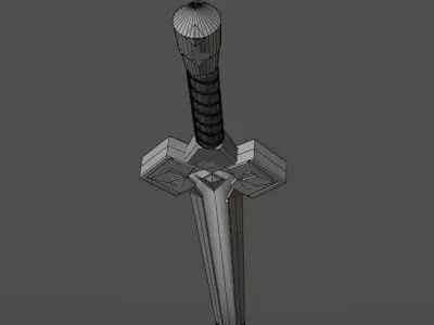 Low-Poly Genshin Impact DARK IRON SWORD Low-poly 3D model