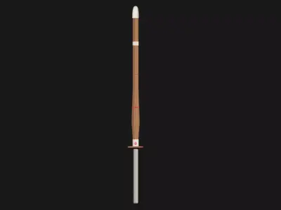 kendo wooden spear Low-poly 3D model