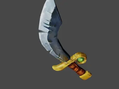 Sword Low-poly 3D model 15