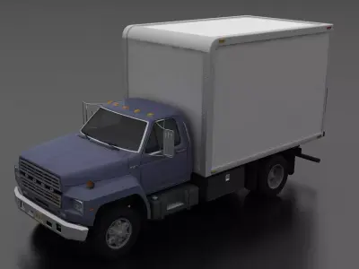 F-Series F-800 Box Truck 1980 Low-poly 3D model