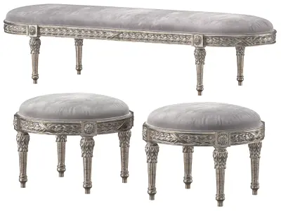 roberto curve bench art 667 3D model